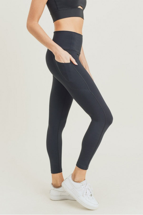 Laser-Cut and Bonded Essential Foldover High-Waisted Leggings