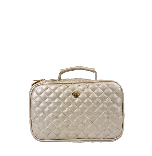Lexi Travel Organizer White Gold Quilted