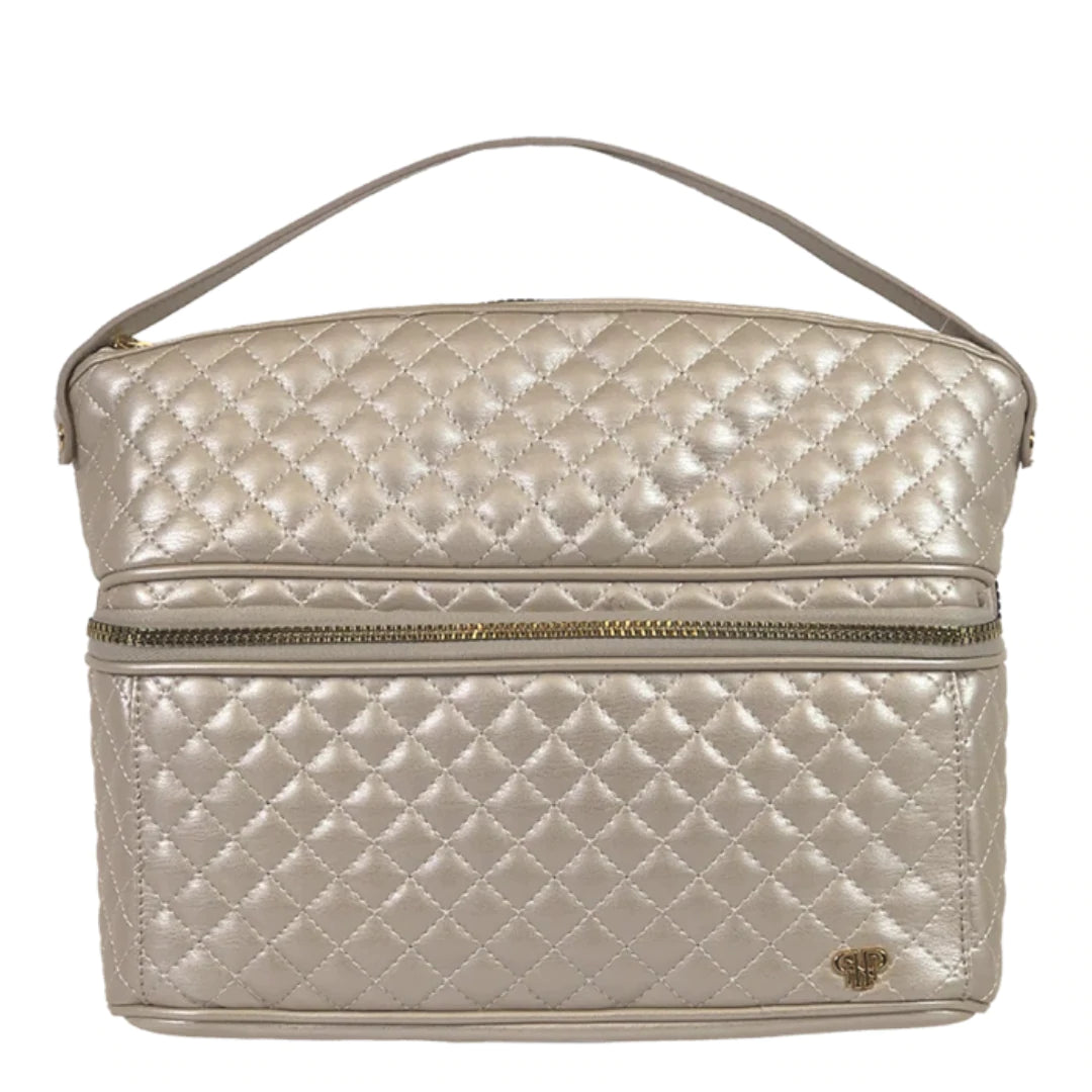 Stylist Travel Bag White Gold Quilted